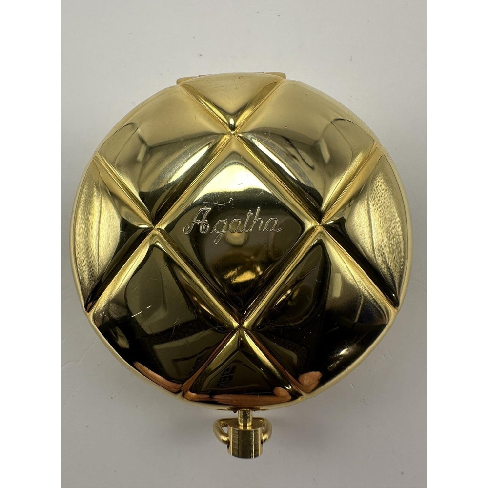 Estee Lauder Pocket Watch‎ Shape Compact Mirror Gold Tone